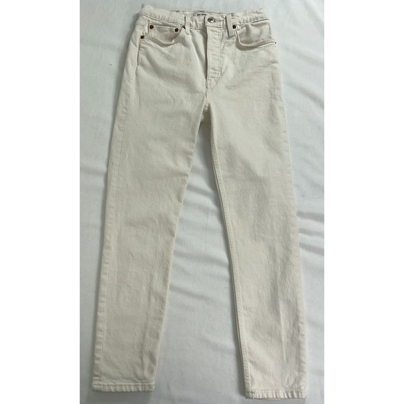 Revolve RE/DONE Originals 90s High Rise Ankle‎ Crop Vintage White Size 26 $225 - Picture 5 of 13